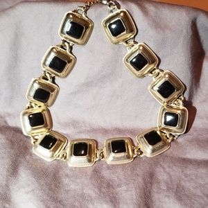Gold & Black choker necklace